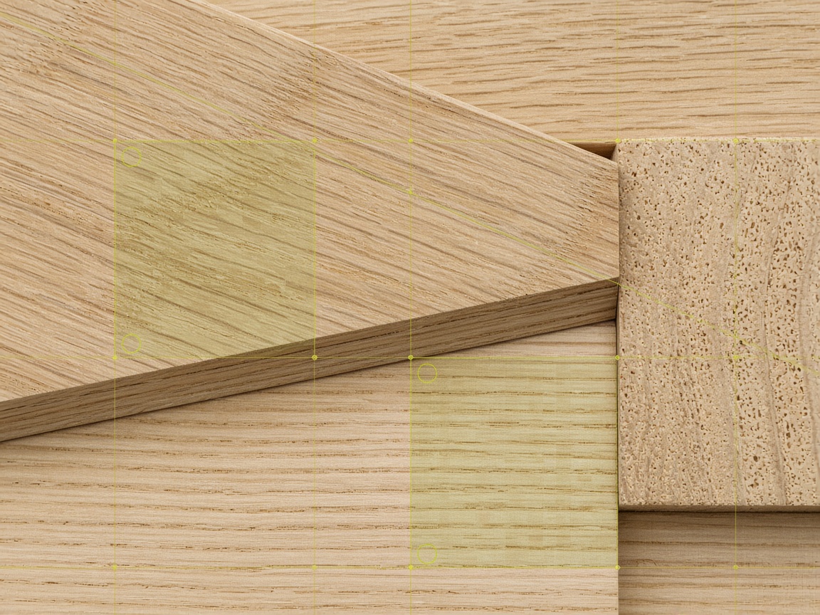 Wood grain inspection grid with lime markers